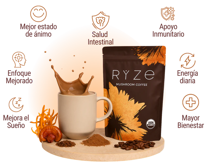 Ryze: Café Funcional con Hongos Adaptógenos 🌻 Energía y Foco Natural